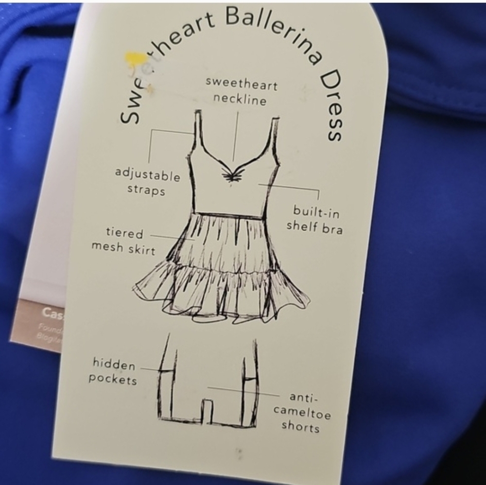 Blogilates Women's Sweetheart Ballerina Dress, S - Royal BlueLength 30 - Picture 6 of 8